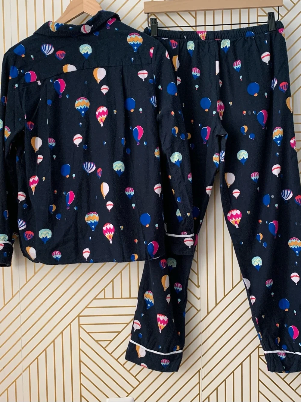 Kate Spade cotton blend Hot Air Balloon Sleep Set pajamas PJs pajama set bold S